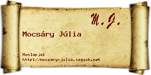 Mocsáry Júlia névjegykártya