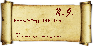 Mocsáry Júlia névjegykártya