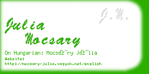 julia mocsary business card